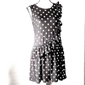 Black casual dress with white dot Sz 14-16 new
